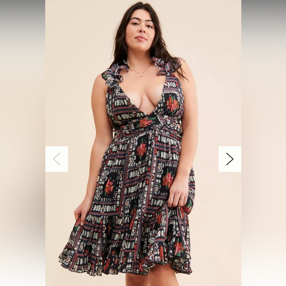 Anthropologie Ruffle Tie Back Dress